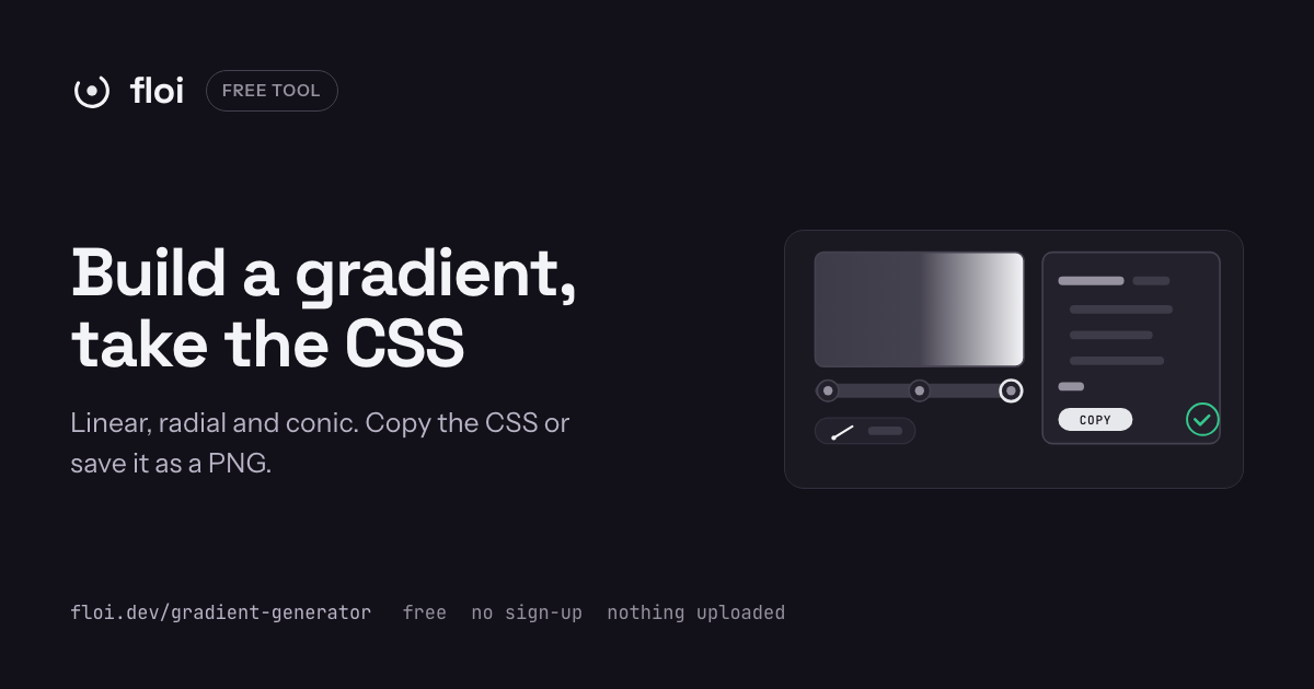 CSS Gradient Generator: Linear, Radial and Conic | floi